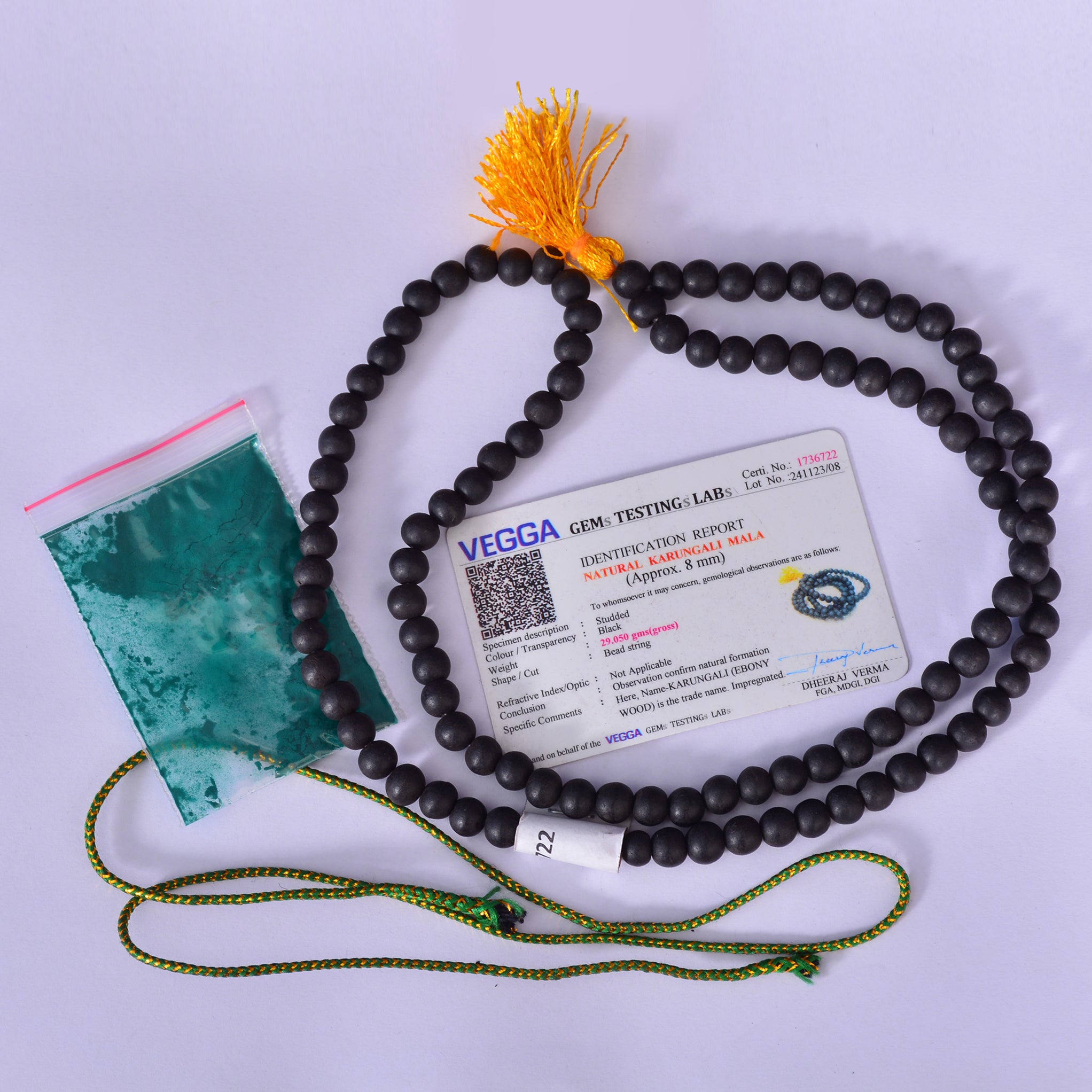 Karungali (Ebony) Mala 8mm – Power, Protection & Spiritual Strength