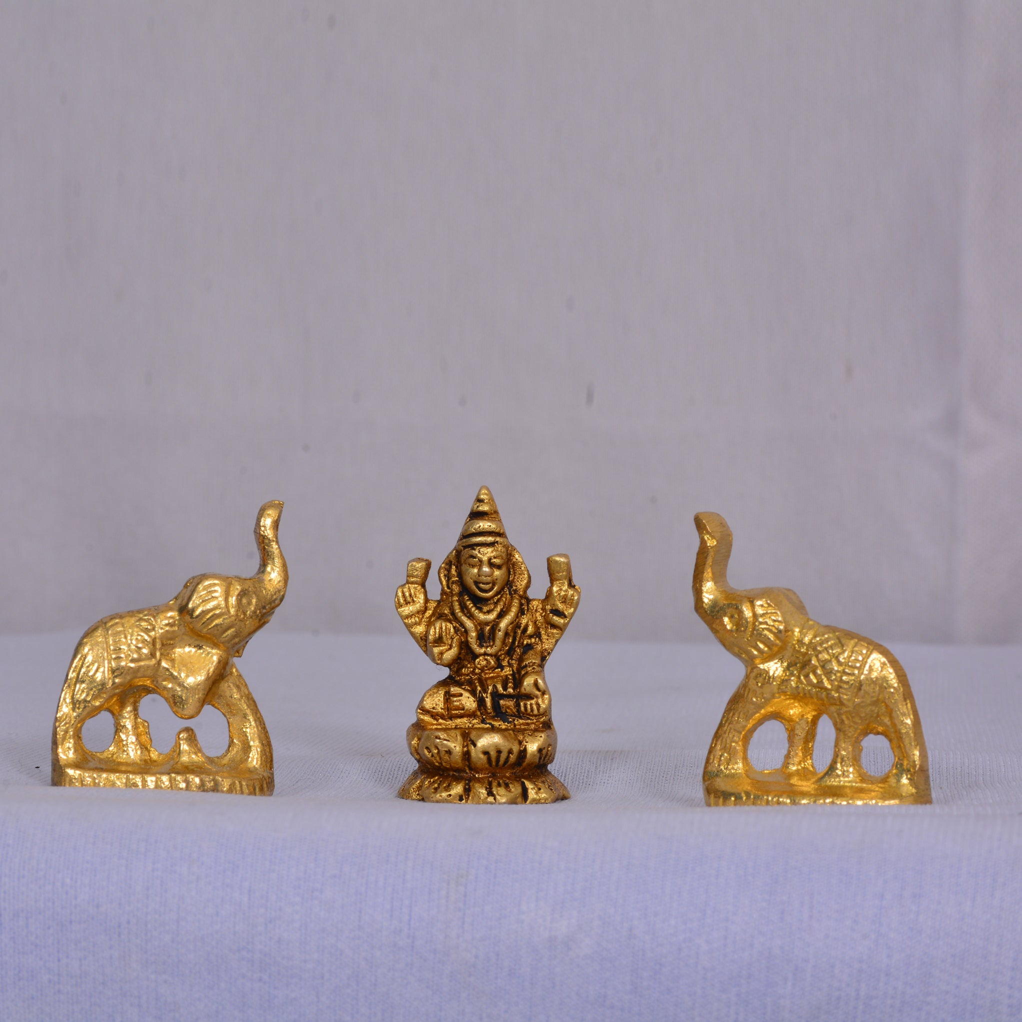 Panchaloha Laxmi with Two Elephants – Symbol of Divine Prosperity - Moksha Mandir